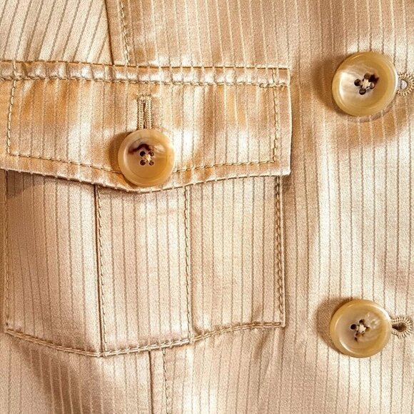 Banana Republic Golden Tan Cotton Silk Military Safari Jacket - Picture 3 of 6